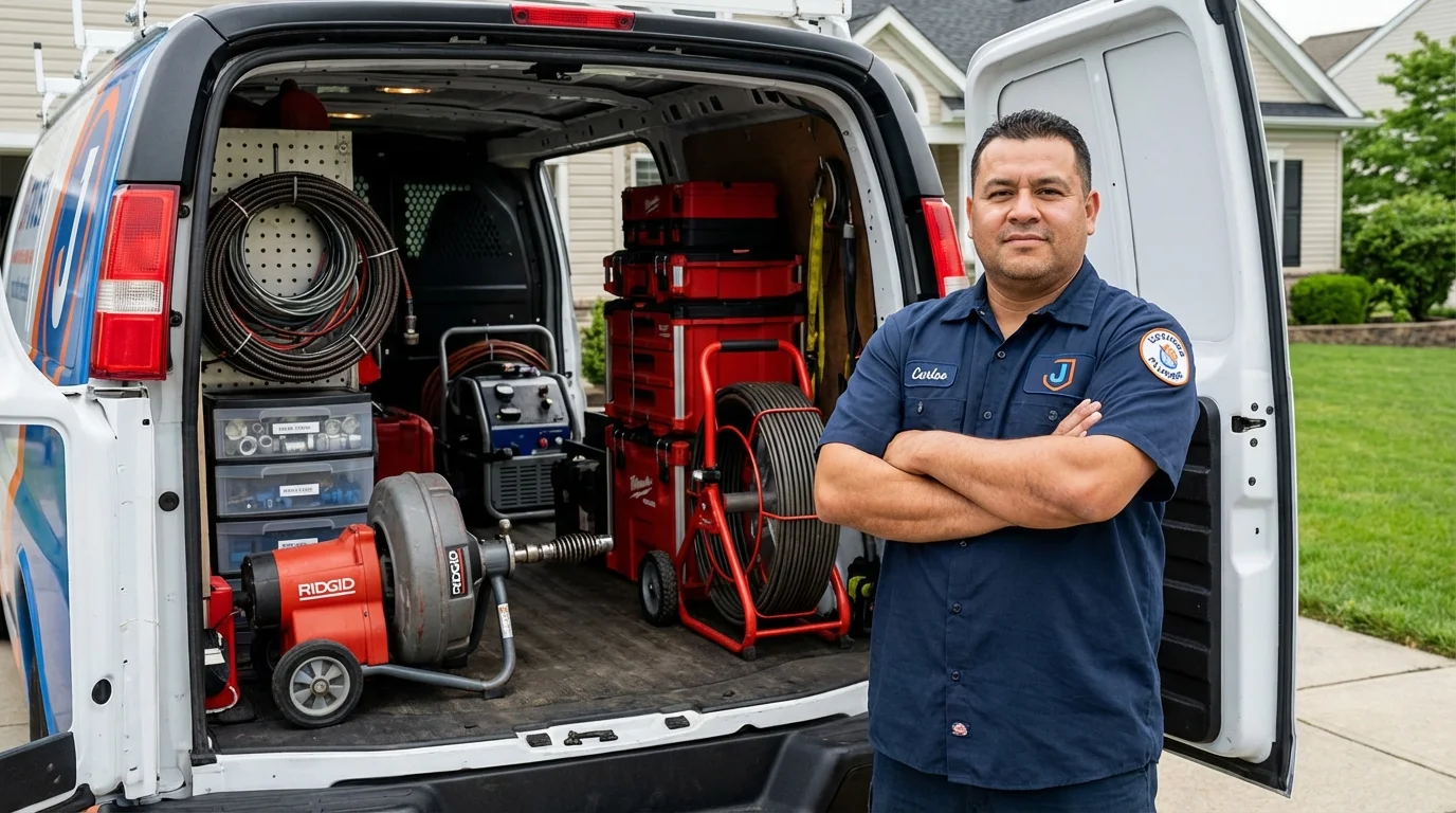 Professional drain cleaning equipment and Johns Plumbing LLC plumber in Charleston
